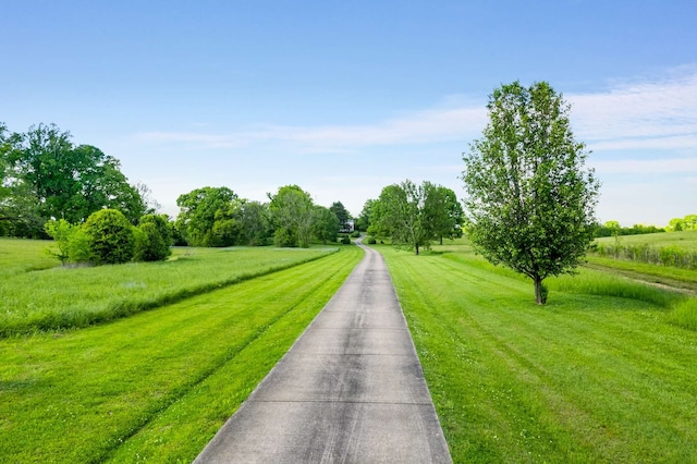 view of street featuring a rural view