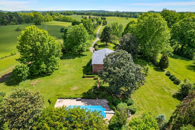 aerial view featuring a rural view