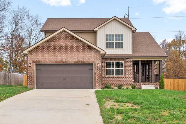 view of front of home with a front lawn