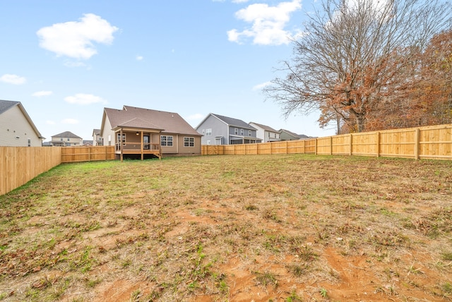 view of yard featuring a deck