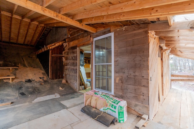 interior space with lofted ceiling