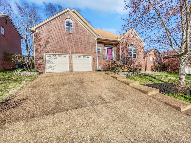 front of property with a garage