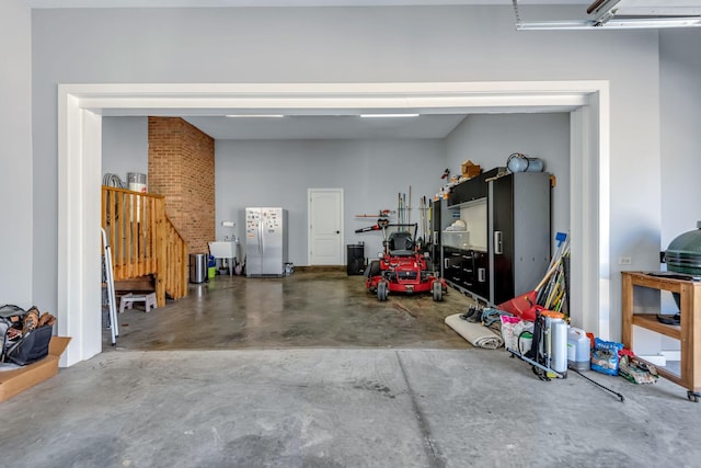 garage with sink