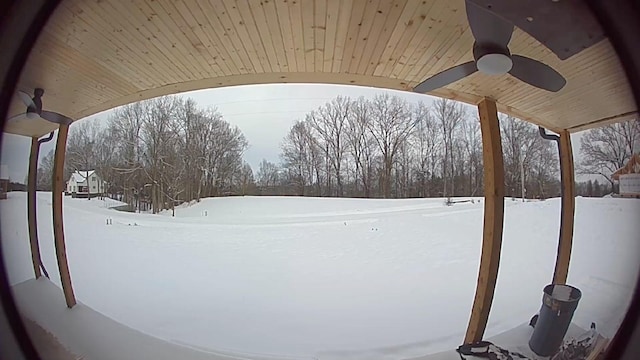 156 Collins River Dr, Rock Island, TN 38581 - snowy yard featuring ceiling fan