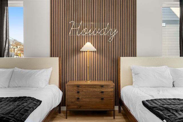 bedroom featuring wood-type flooring