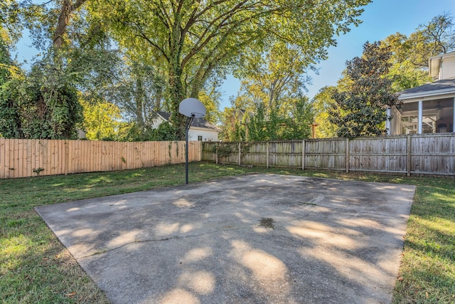 view of patio with basketball court