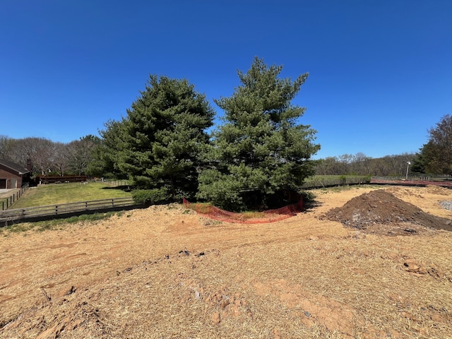 view of yard with a rural view