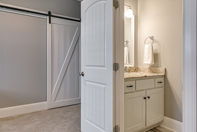 bathroom with vanity with extensive cabinet space