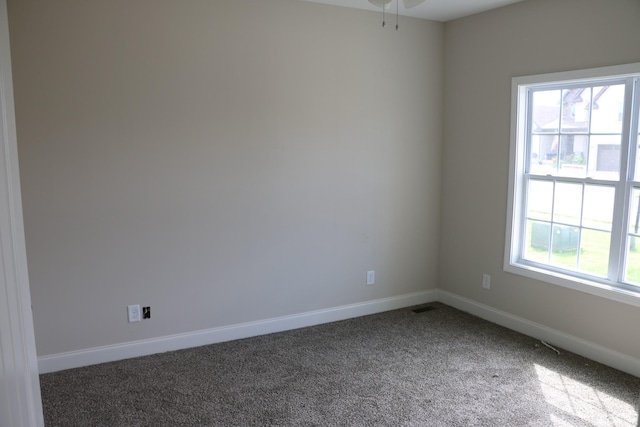 spare room with carpet and a healthy amount of sunlight