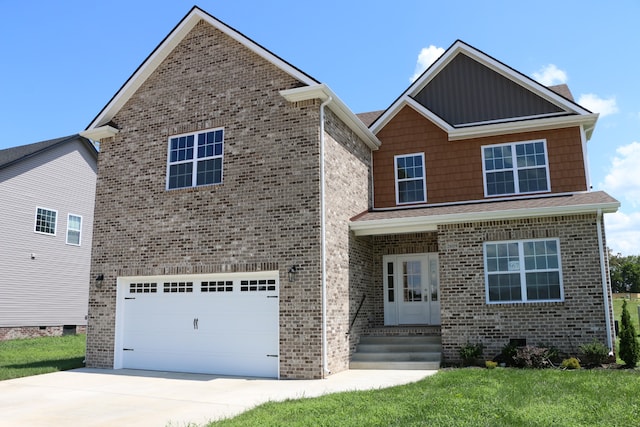 view of front facade with a garage