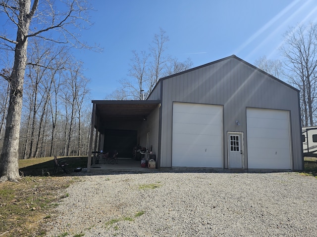 garage with a carport