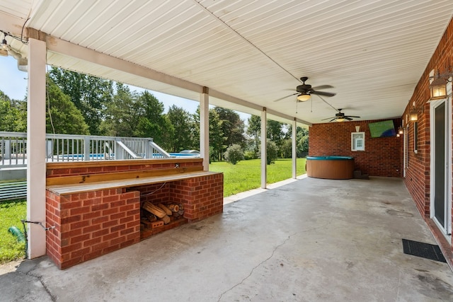 view of patio / terrace with ceiling fan