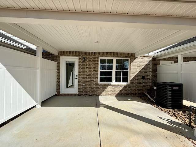 view of patio with central air condition unit