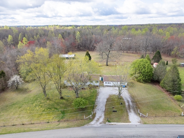 aerial view featuring a rural view