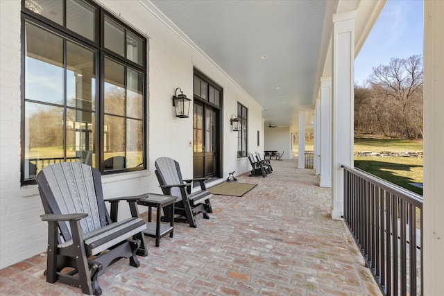 view of patio with a porch