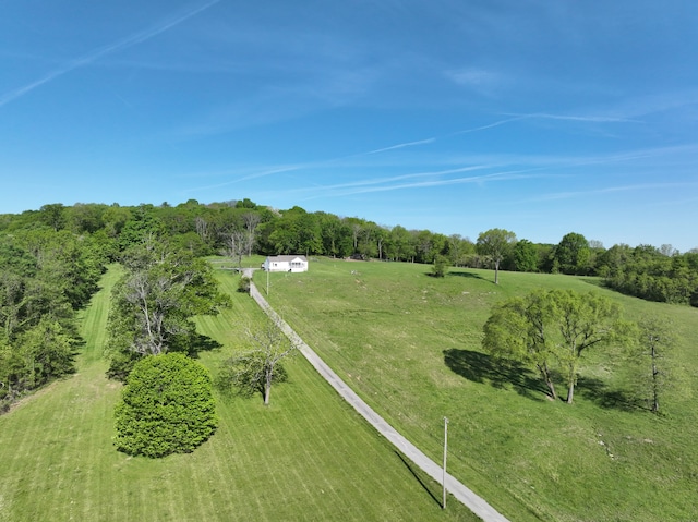 bird's eye view with a rural view