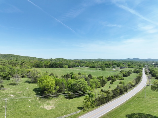 view of mountain feature with a rural view