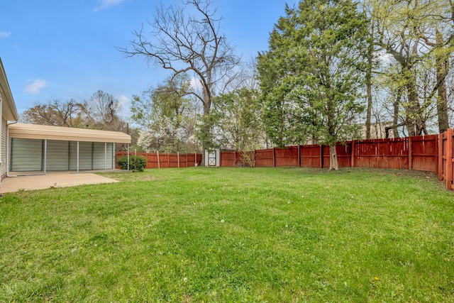 view of yard featuring a patio area