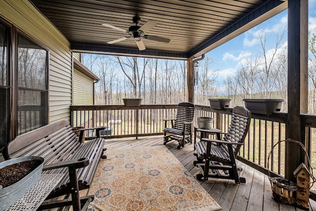 deck with ceiling fan