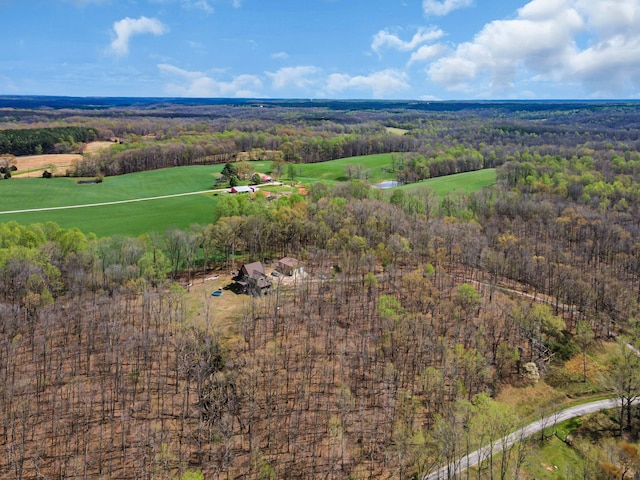 bird's eye view featuring a rural view