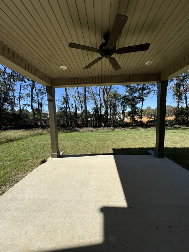 view of patio with a ceiling fan