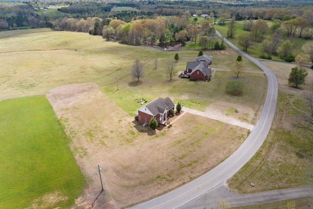 aerial view with a rural view