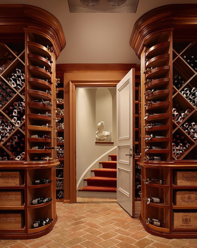 view of wine cellar