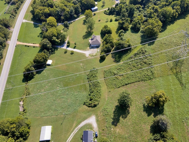 bird's eye view with a rural view