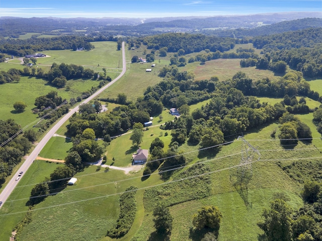 drone / aerial view with a rural view