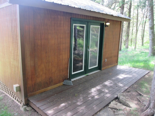 deck with french doors