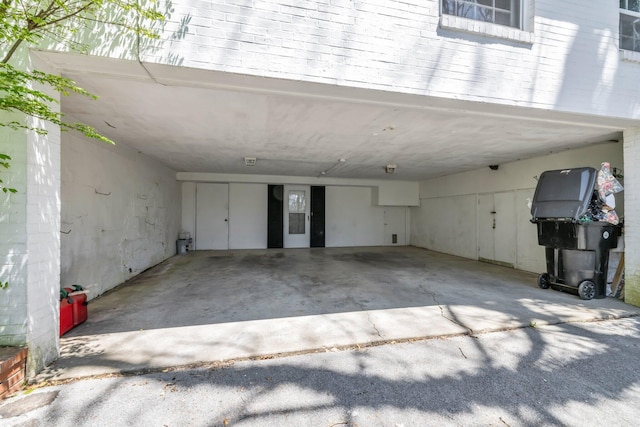 view of garage