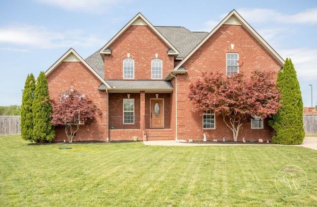 view of front of home with a front yard