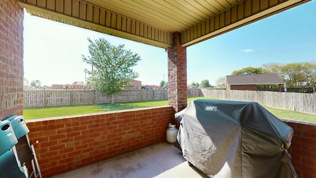 view of patio featuring area for grilling