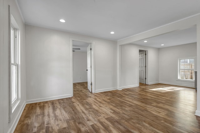 empty room featuring dark hardwood / wood-style floors