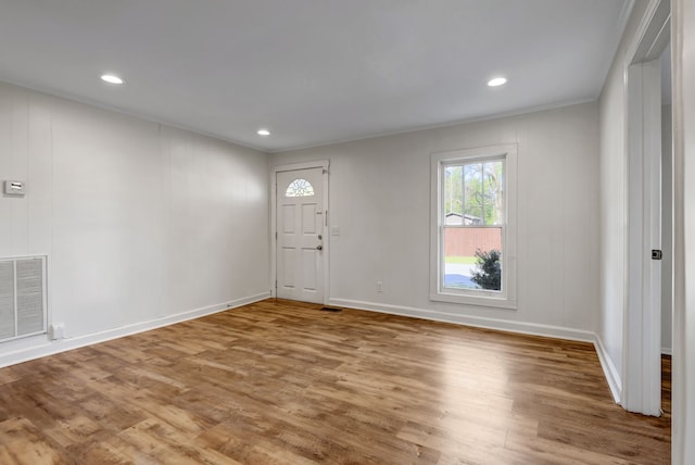 unfurnished room featuring light hardwood / wood-style flooring