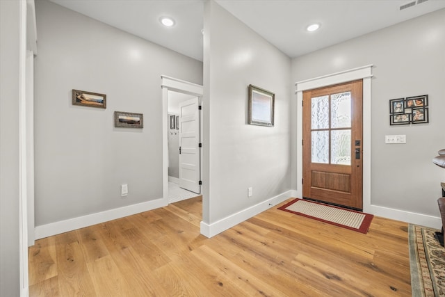 entryway with light wood-type flooring