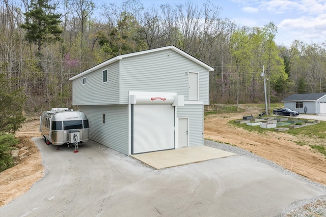 view of garage