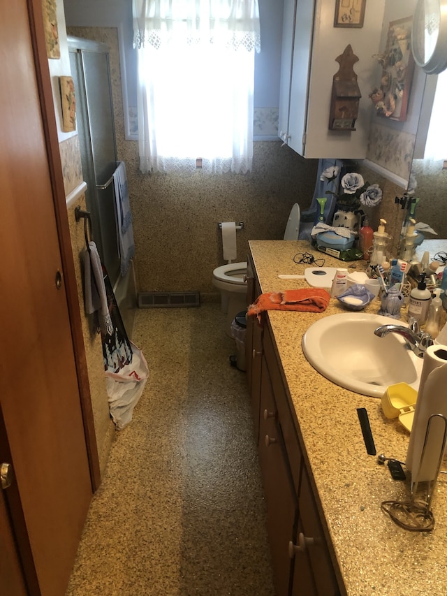 bathroom featuring toilet and vanity