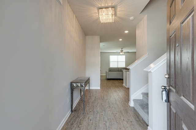 foyer featuring light hardwood / wood-style flooring