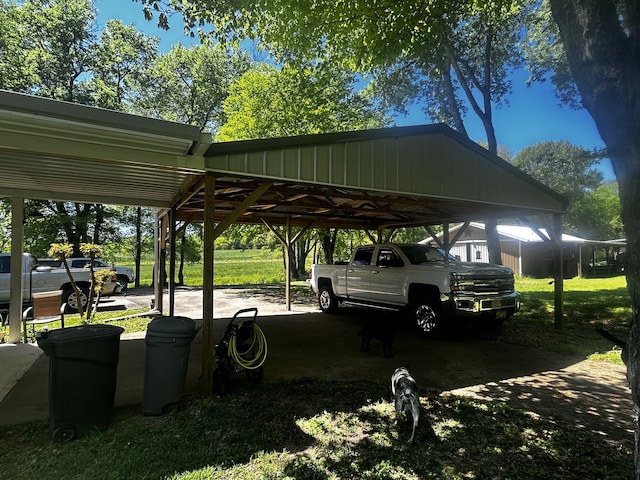 view of car parking featuring a detached carport