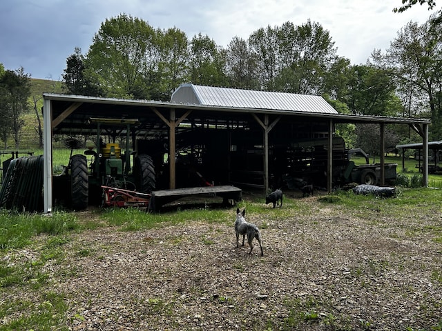 exterior space featuring a carport