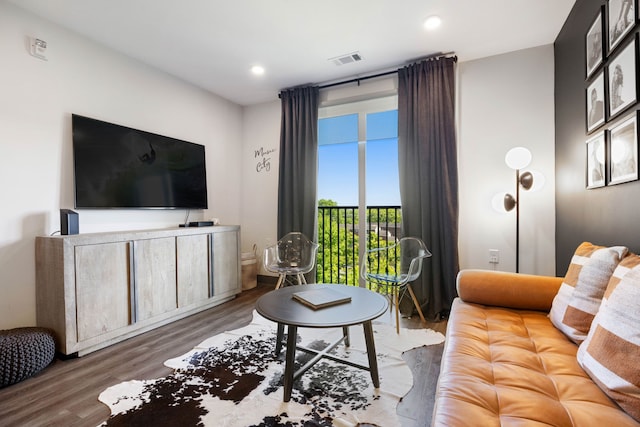 living room featuring hardwood / wood-style flooring