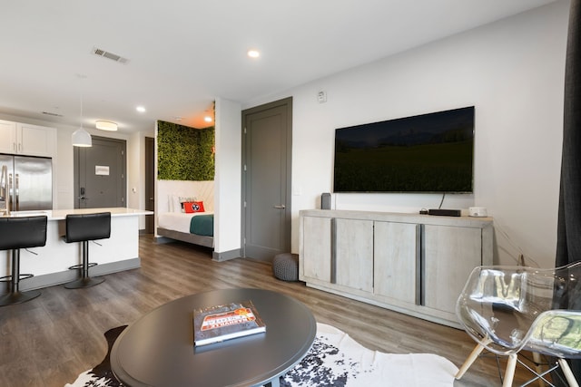 living room featuring hardwood / wood-style floors