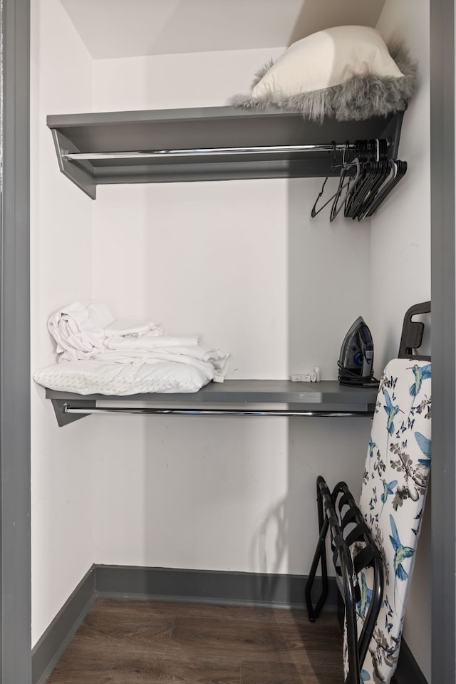 spacious closet featuring hardwood / wood-style floors