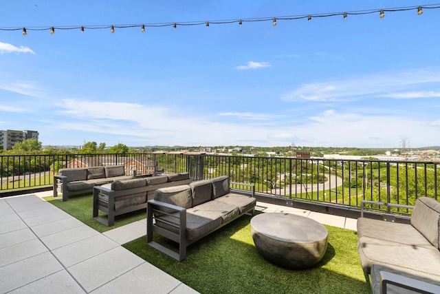 view of terrace featuring an outdoor hangout area