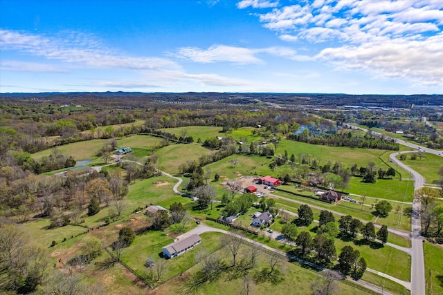 bird's eye view featuring a rural view