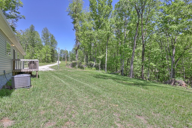 5077 Southpoint Ridge Rd, Hampshire, TN 38461 - view of yard with a deck and central AC unit