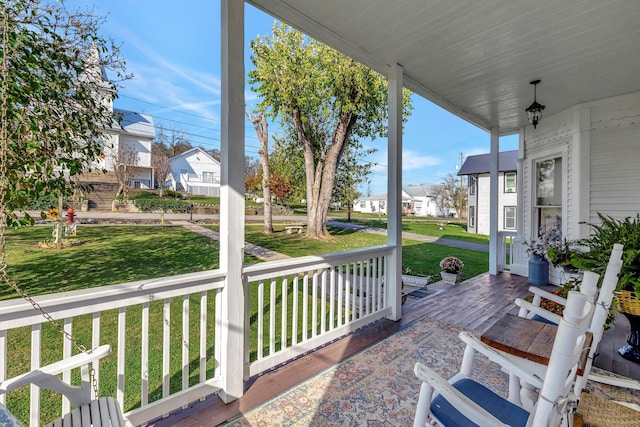 view of patio featuring a porch