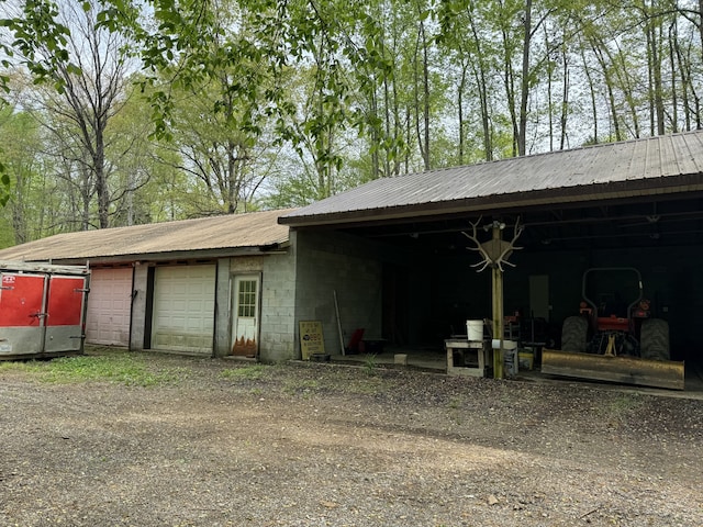 view of garage