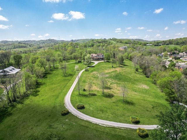 aerial view with a rural view